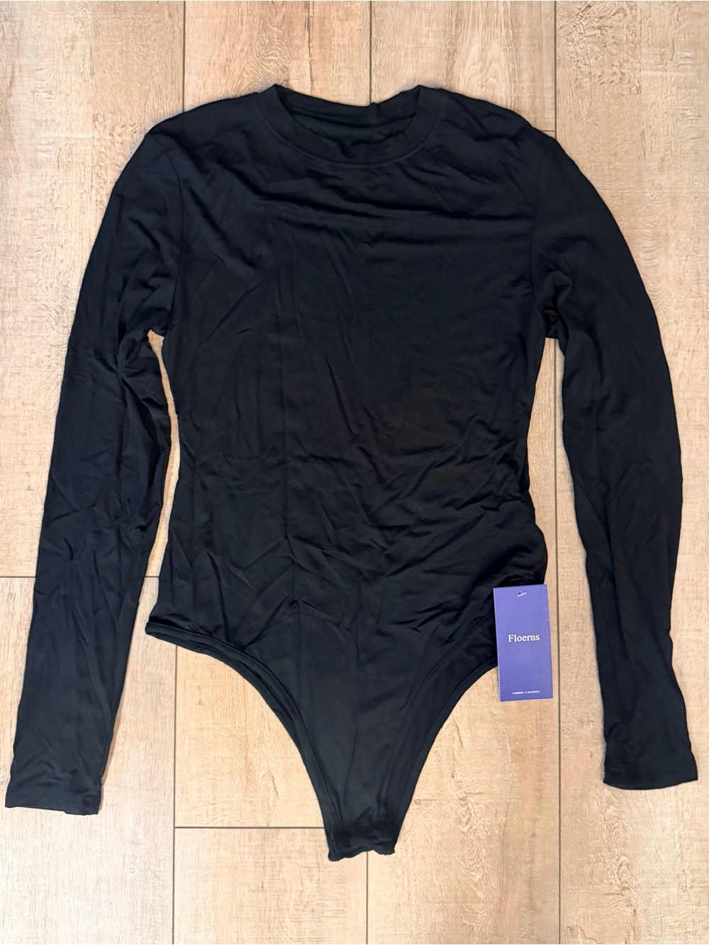 Black Long Sleeve One-Piece Bodysuit
